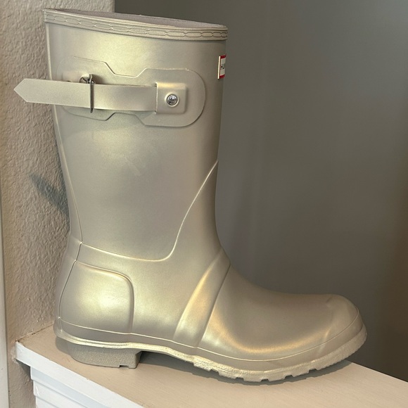 Hunter Original Nebula Wellingtons Pale Gold Rain Boot Snow- Size 11 - Picture 3 of 11